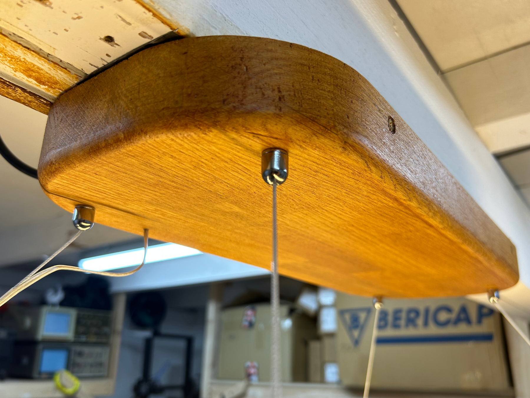 Pool Table Light Modern Oak Wood, Elegant High-quality Handcrafted Dimmable, Direct Indirect light, Dimmable LED. Alexa integrated option,
