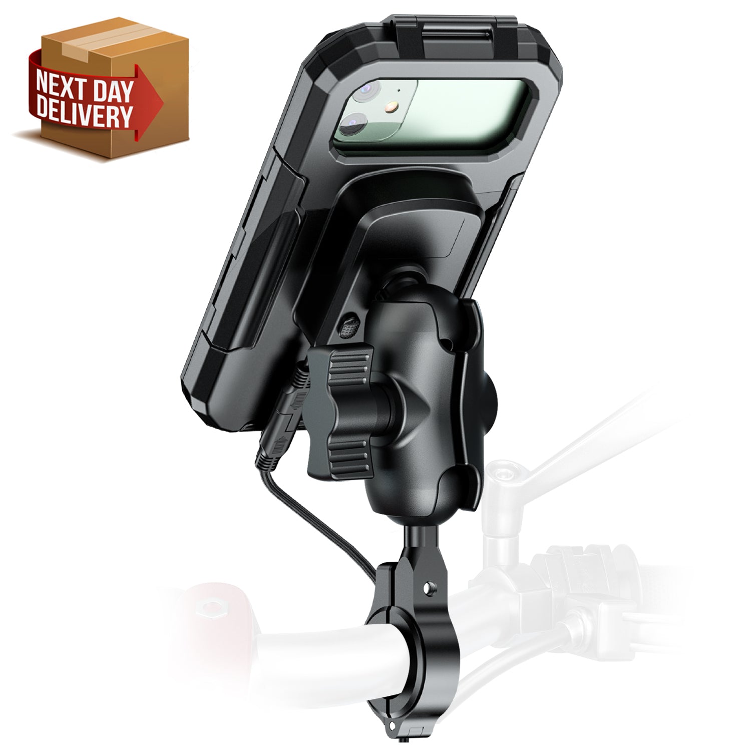 Orcas Motorbike Phone Holder Waterproof with Wireless Charger inch