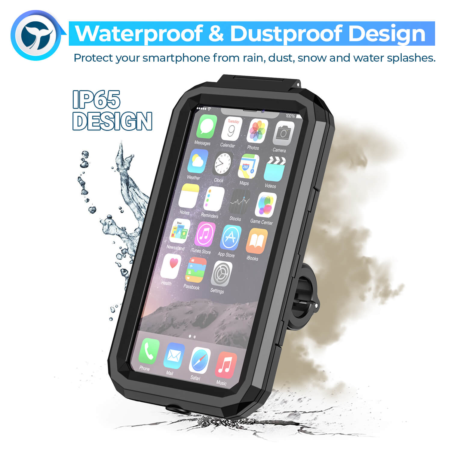 Orcas Motorbike Phone Holder Waterproof with Wireless