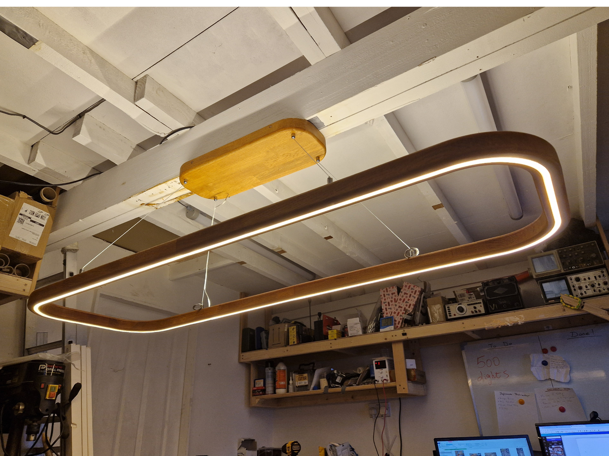 Pool Table Light Modern Oak Wood, Elegant High-quality Handcrafted Dimmable, Direct Indirect light, Dimmable LED. Alexa integrated option,