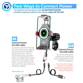 Orcas Motorbike Phone Holder Wireless Charger with Vibration Absorber